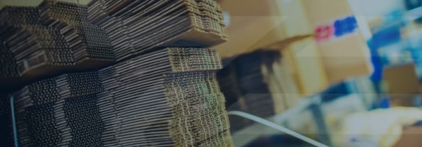 boxes stacked up in a warehouse